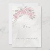 Editable Blush Rose Floral Frame Wedding Kaart (Achterkant)