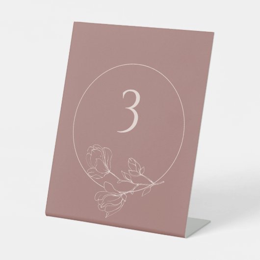 Editable Bohemian Floral Wedding Table Number Reclamebord Met Voetstuk (Voorkant)