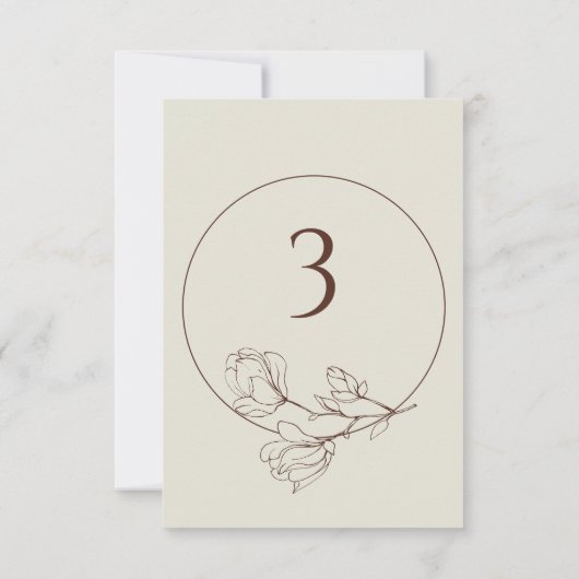 Editable Boho Floral Wedding Table Number Kaart (Achterkant)