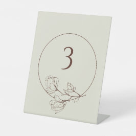 Editable Boho Floral Wedding Table Number Pedestal Reclamebord Met Voetstuk