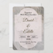 Editable Boho Neutral Wedding Invitation Template Kaart (Voorkant)