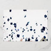 Editable Bold Gold Photo Kindergarten Afstuderen Folie Uitnodiging (Achterkant)