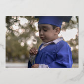 Editable Bold GOLD Photo Kindergarten Afstuderen Folie Uitnodiging (Achterkant)