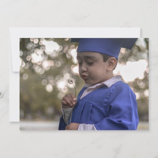 Editable Bold Photo Kindergarten Afstuderen Announ Aankondiging (Achterkant)