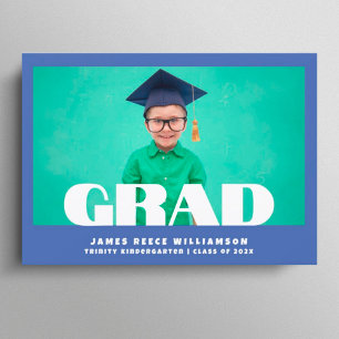 Editable Bold Photo Kindergarten Afstuderen Announ Aankondiging