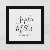 Editable Border Color Calligraphy Social Media Vierkante Visitekaartje (Voorkant)