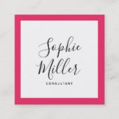 Editable Border Color Calligraphy Social Media Vierkante Visitekaartje (Voorkant)