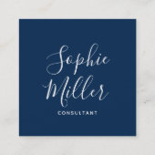 Editable Border Color Calligraphy Social Media Vierkante Visitekaartje (Achterkant)