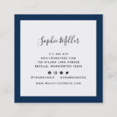 Editable Border Color Calligraphy Social Media Vierkante Visitekaartje (Voorkant)