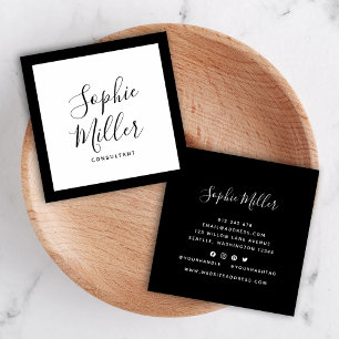 Editable Border Color Calligraphy Social Media Vierkante Visitekaartje