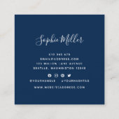 Editable Border Color Calligraphy Social Media Vierkante Visitekaartje (Achterkant)