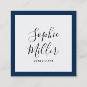 Editable Border Color Calligraphy Social Media Vierkante Visitekaartje (Voorkant)