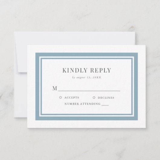 Editable Border Color Wedding RSVP Kaartje (Voorkant)