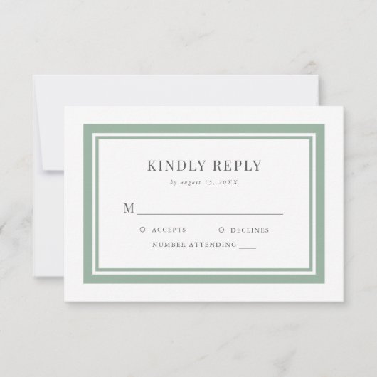 Editable Border Color Wedding RSVP Kaartje (Voorkant)