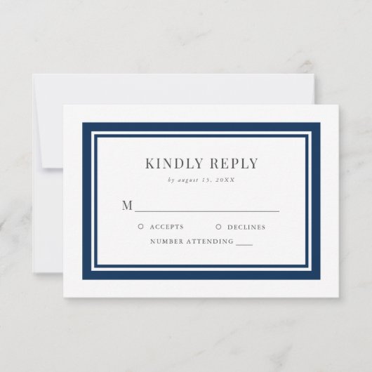 Editable Border Color Wedding RSVP Kaartje (Voorkant)
