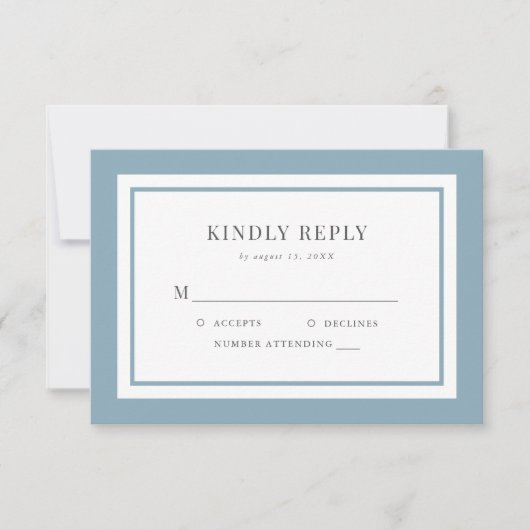 Editable Border Color Wedding RSVP Kaartje (Voorkant)