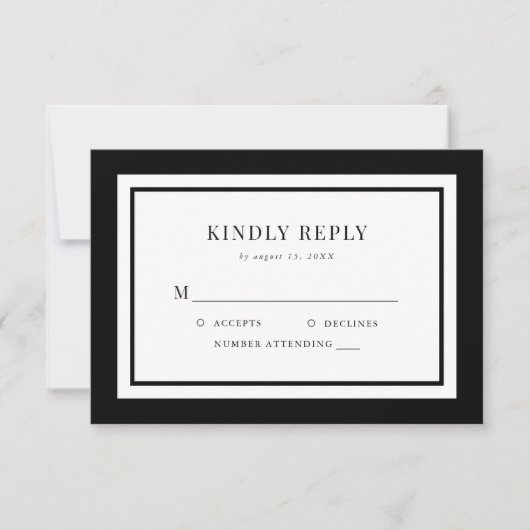 Editable Border Color Wedding RSVP Kaartje (Voorkant)
