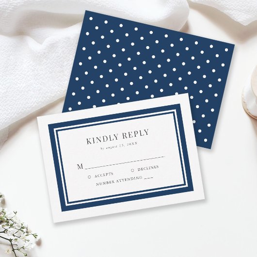 Editable Border Color Wedding RSVP Kaartje