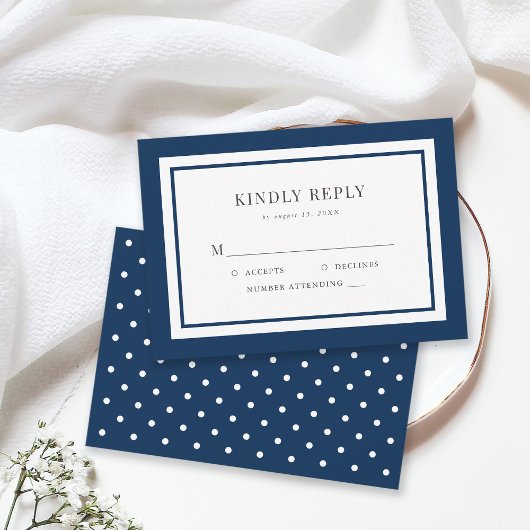 Editable Border Color Wedding RSVP Kaartje