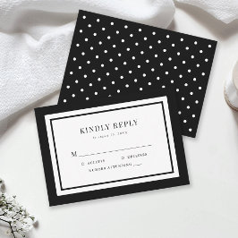 Editable Border Color Wedding RSVP Kaartje