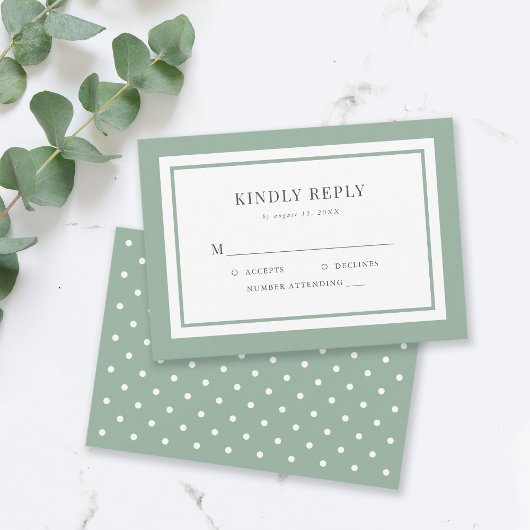 Editable Border Color Wedding RSVP Kaartje