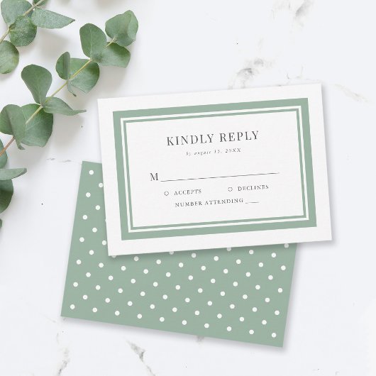 Editable Border Color Wedding RSVP Kaartje