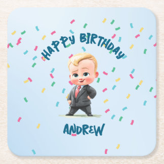 Editable Boss Baby Paper Coaster Kartonnen Onderzetters