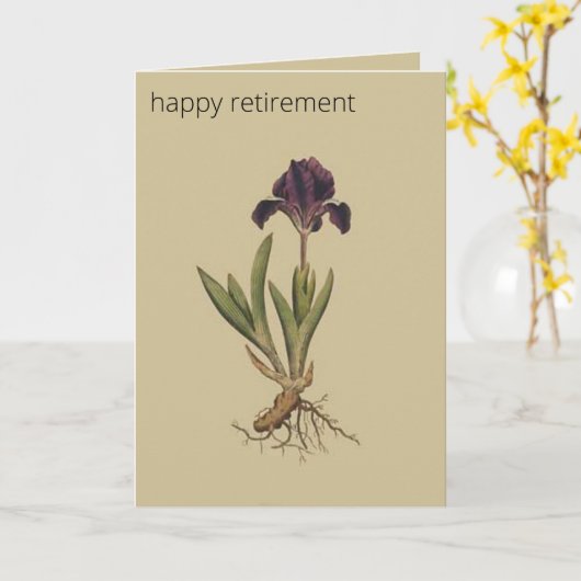 Editable Botanical Dwarf Iris Greeting Kaart (Gele Bloem)