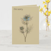 Editable Botanical Love in a Mist Greeting Kaart (Gele Bloem)