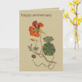 Editable Botanical Nasturtium Greeting Kaart (Gele Bloem)