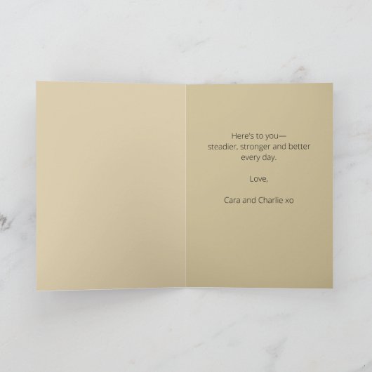 Editable Botanical Tall Browallia Greeting Kaart (Binnen)