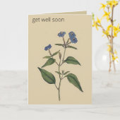 Editable Botanical Tall Browallia Greeting Kaart (Gele Bloem)