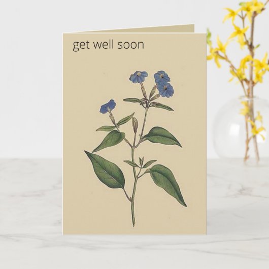 Editable Botanical Tall Browallia Greeting Kaart (Gele Bloem)