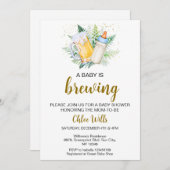 Editable Boy is Brouwen Baby shower Invitation Kaart (Voorkant / Achterkant)