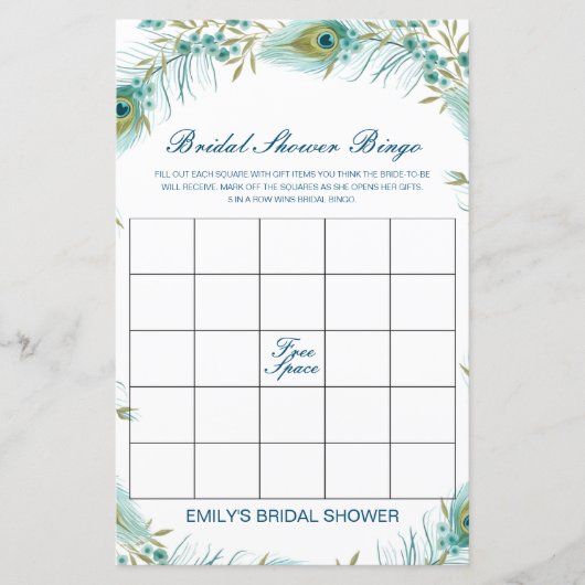 Editable Bridal Bingo Bridal Shower Game PRINTED (Voorkant)