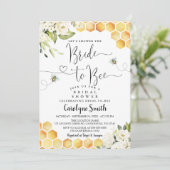 Editable Bride to Bee Bridal Shower Invitation Kaart (Staand voorkant)