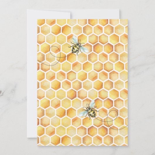 Editable Bride to Bee Bridal Shower Invitation Kaart (Achterkant)