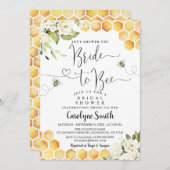 Editable Bride to Bee Bridal Shower Invitation Kaart (Voorkant / Achterkant)