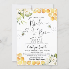 Editable Bride to Bee Bridal Shower Invitation Kaart