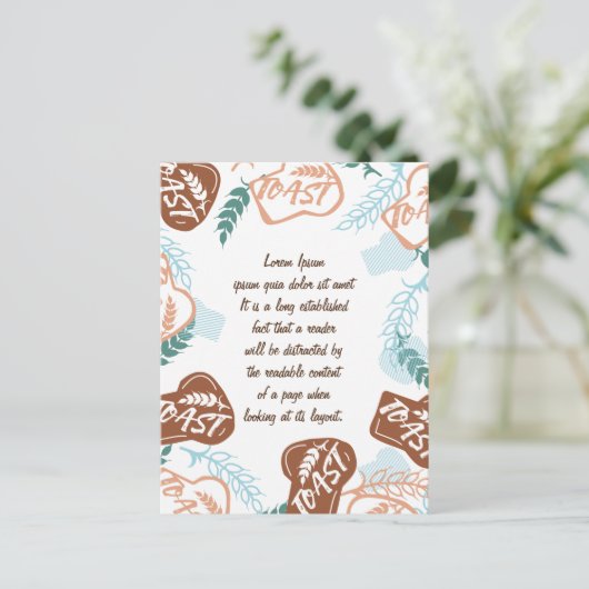 Editable brood toast quote briefkaart (Staand voorkant)