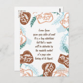 Editable brood toast quote briefkaart (Voorkant / Achterkant)