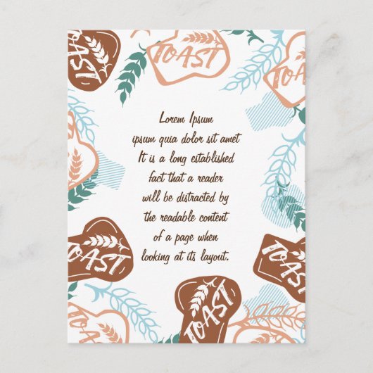 Editable brood toast quote briefkaart (Voorkant)