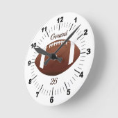 Editable Brown Football met naam en teamnummer Ronde Klok (Hoek)