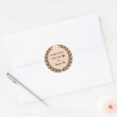 Editable Brown Leaf Wreated Handmade with Love by Ronde Sticker (Envelop)