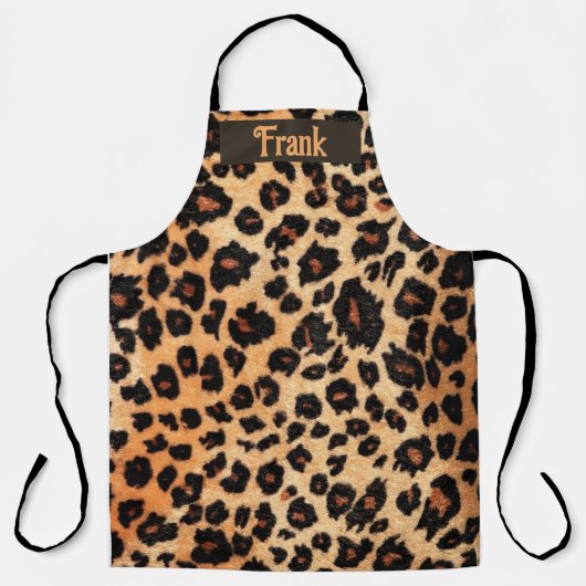 Editable Brown Leopard Print Speciaal Schort (Voorkant)