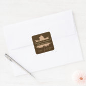 Editable Brown Maple Leaf Vierkante Sticker (Envelop)