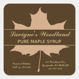 Editable Brown Maple Leaf Vierkante Sticker