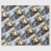 Editable Brown Pitbull Dog Cadeaupapier (Vlak)