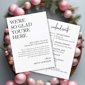 EDITABLE bruiloft welkomstbrief en reisschema Kaar Kaart