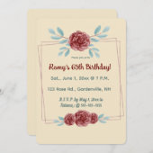 Editable Burgundy Roses in a Double Gold Frame Kaart (Voorkant / Achterkant)